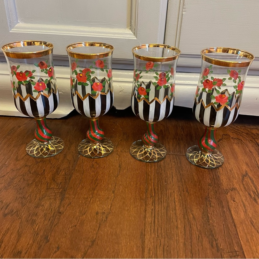 Set of 4 Mackenzie-Childs Goblets